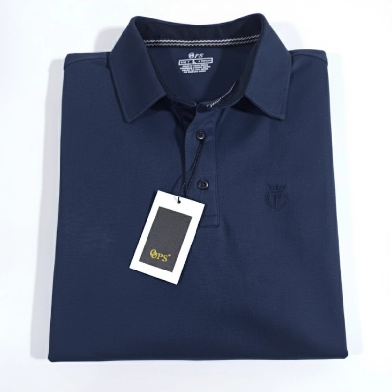 Polo Homme Manches Longues – Style Intemporel en Bleu Marine