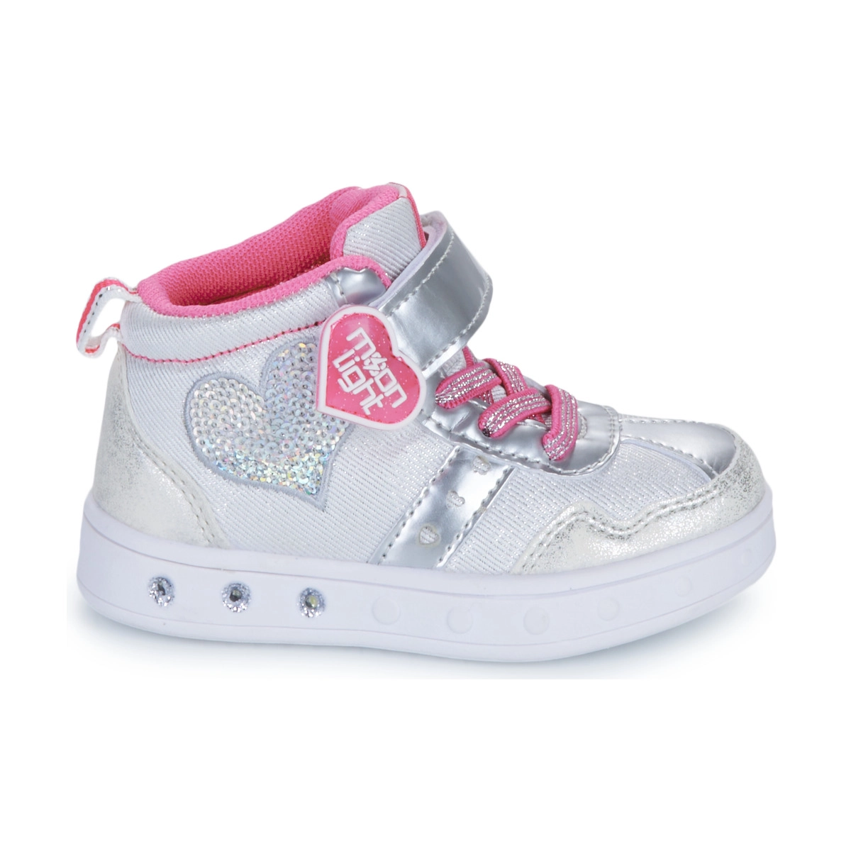 Baskets montantes fille Beppi – Argenté & Rose, confort été 2025 🇵🇹