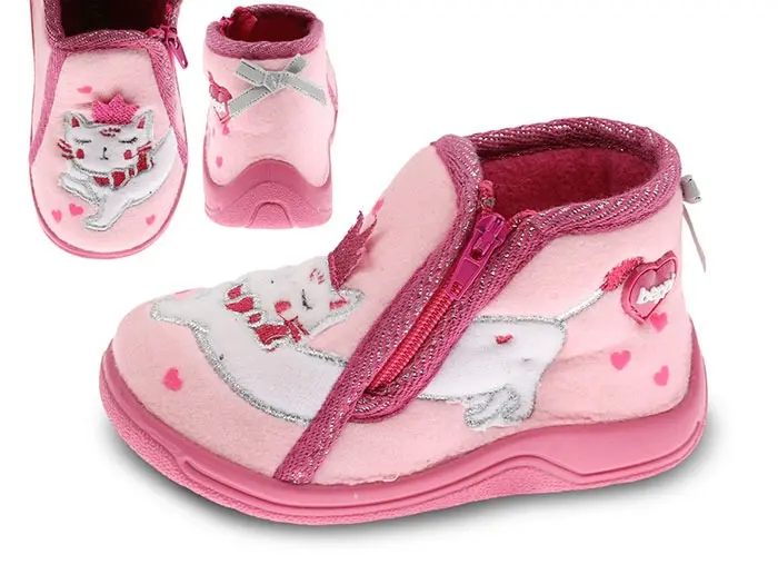 Pantoufles Bébé Beppi – Rose Douceur & Sécurité