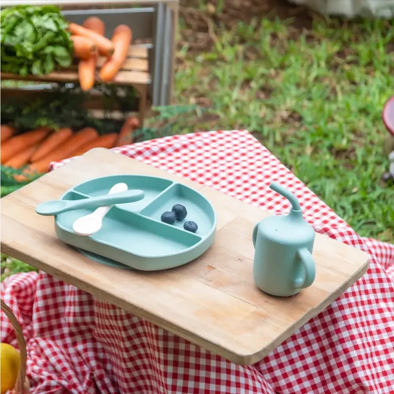 🍼 Coffret repas en silicone – Blush (6 mois +)
