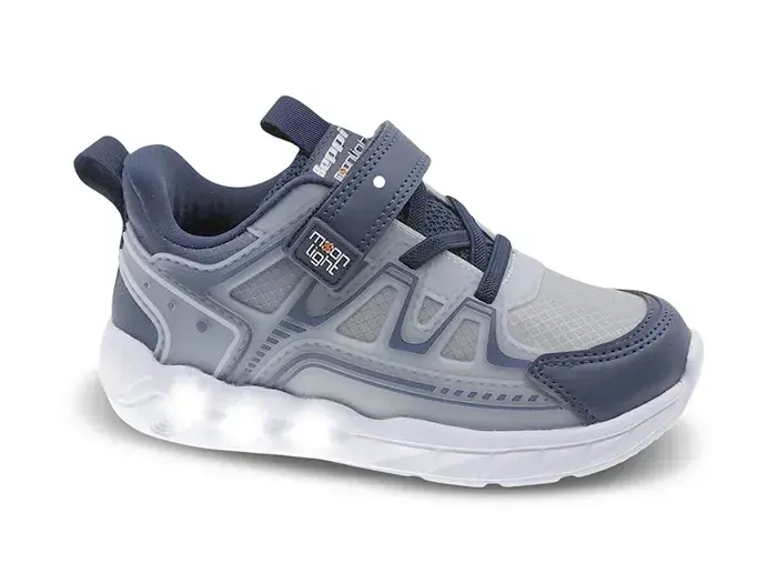 Baskets Lumineuses Beppi "Moon Light" pour Garçons - Bleu et Gris