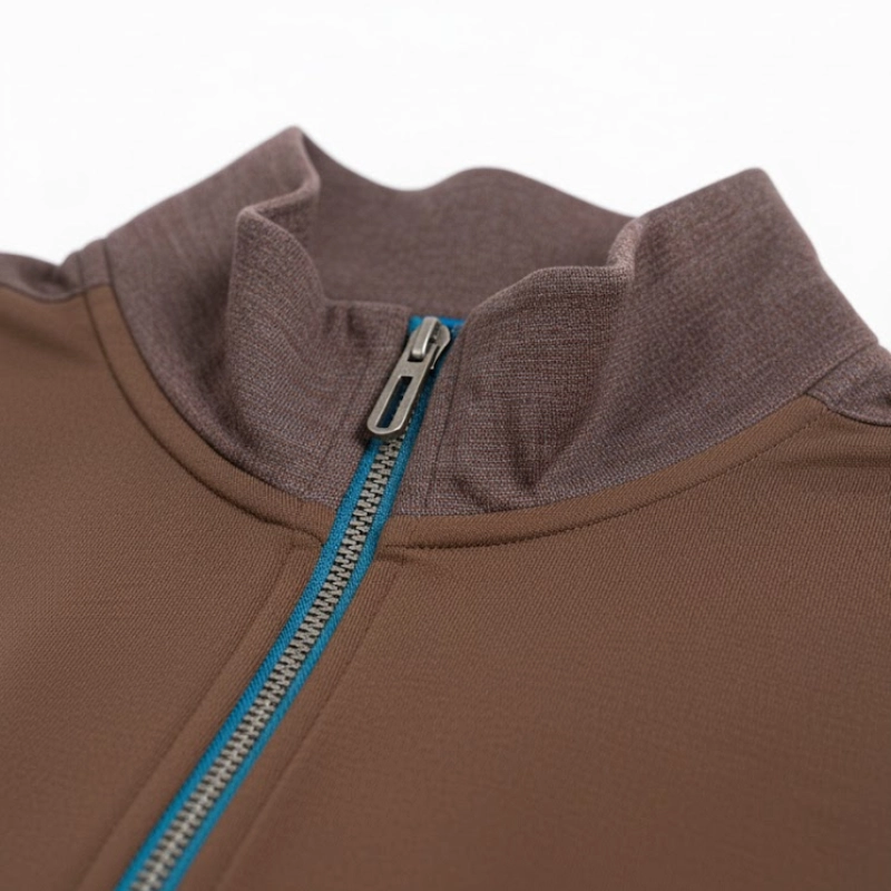 Sweat-shirt Marron Chic Quart-Zip Confort