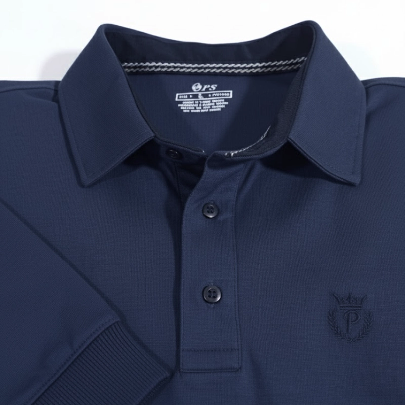 Polo Homme Manches Longues – Style Intemporel en Bleu Marine