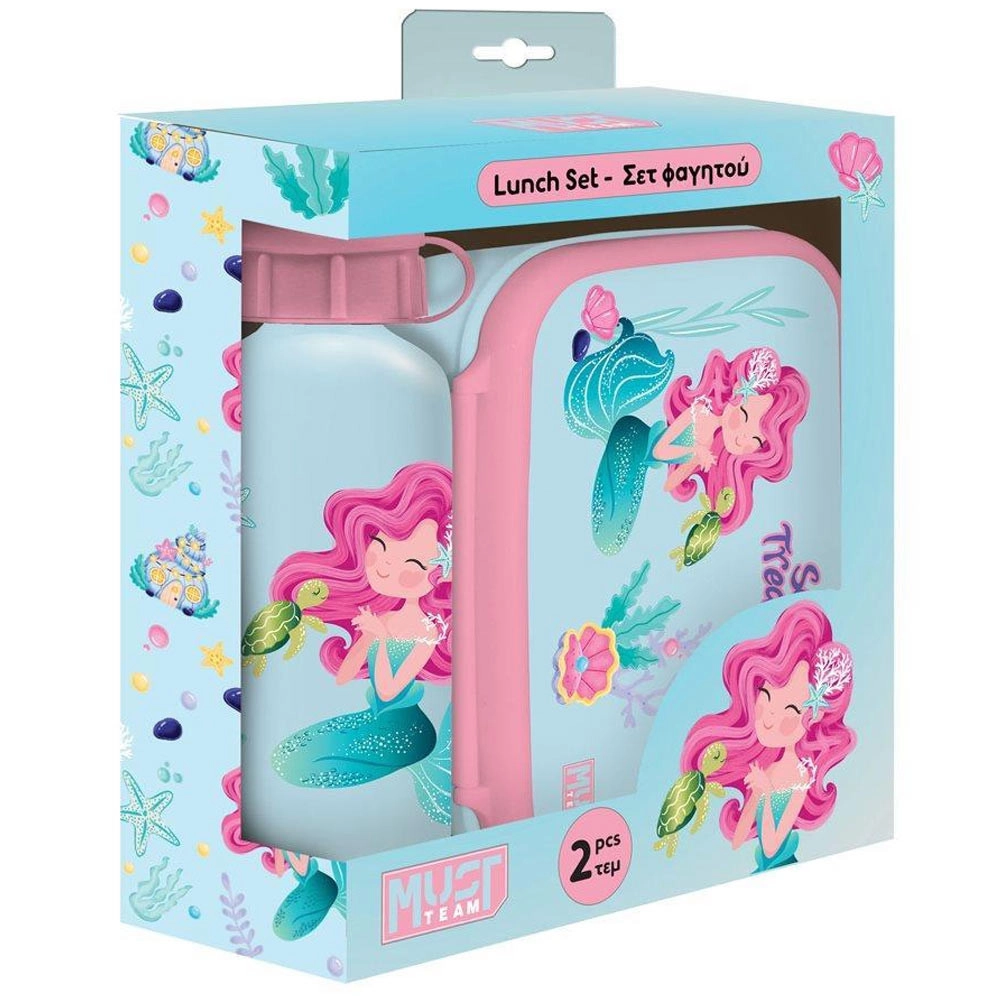 Boîte à goûter Sirène + Gourde aluminium