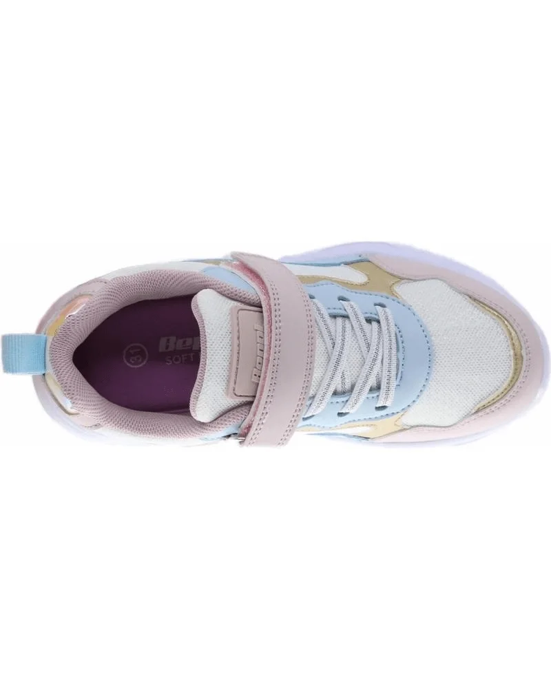 Baskets Fille Beppi - Rose Pastel, Bleu Ciel et Détails Dorés