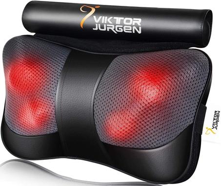 VIKTOR JURGEN - Almohada masajeadora para cuello estilo shiatsu de amasamiento profundo para hombros y pies, como regalo de relajación térmica para mujeres
