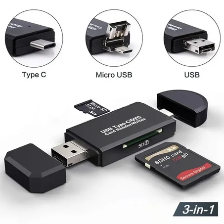 متعدد الوظائف Typec استخدام مزدوج الكل InOne OTG Mini TF Card SD Card
