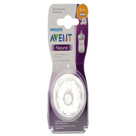 AVENT 2 TETINES NATURAL 6M+