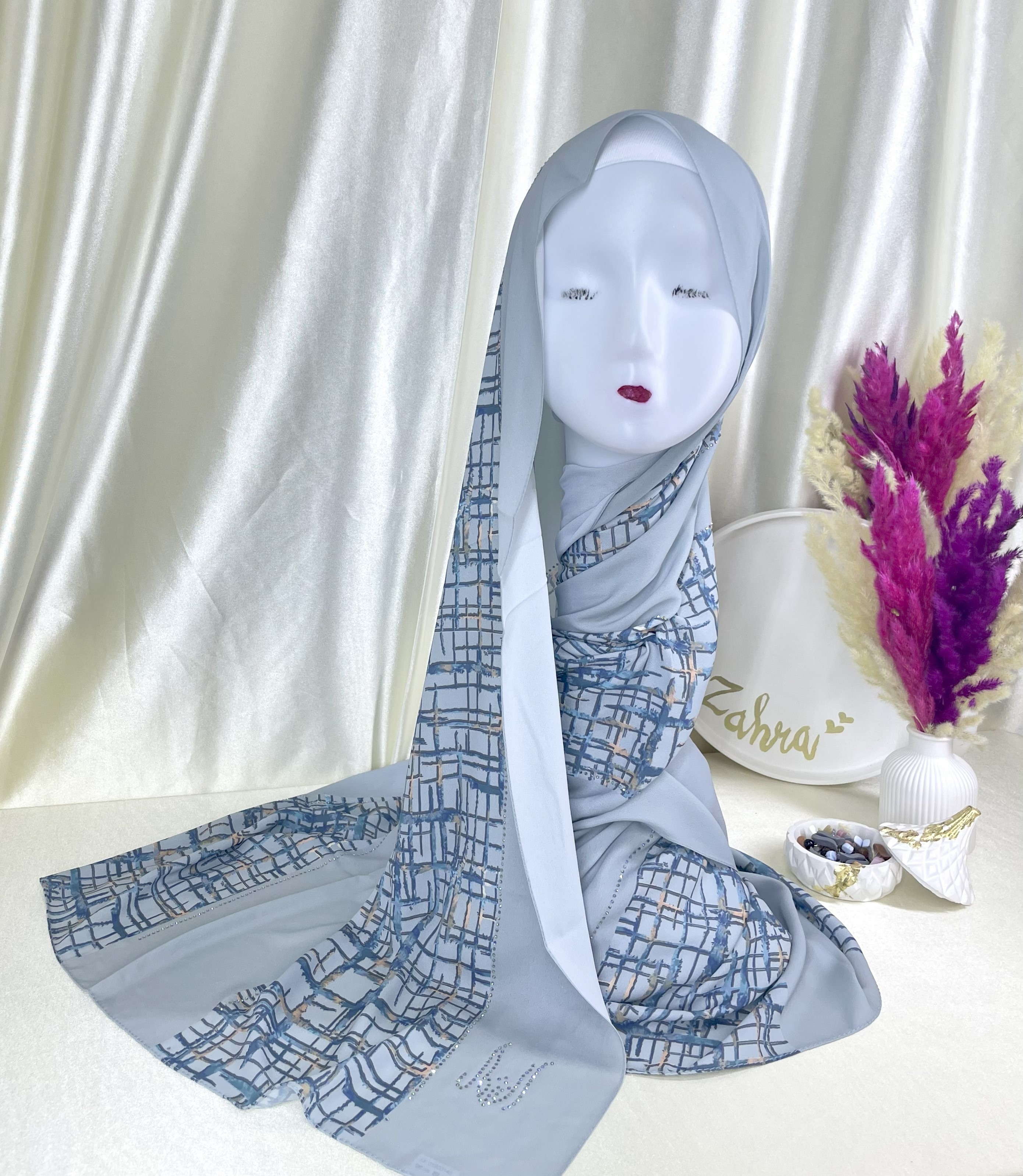 Châle demi crêpe de soie Bleu ciel