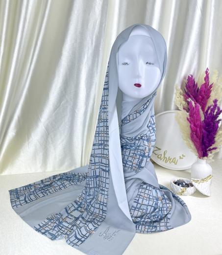 Châle demi crêpe de soie Bleu ciel