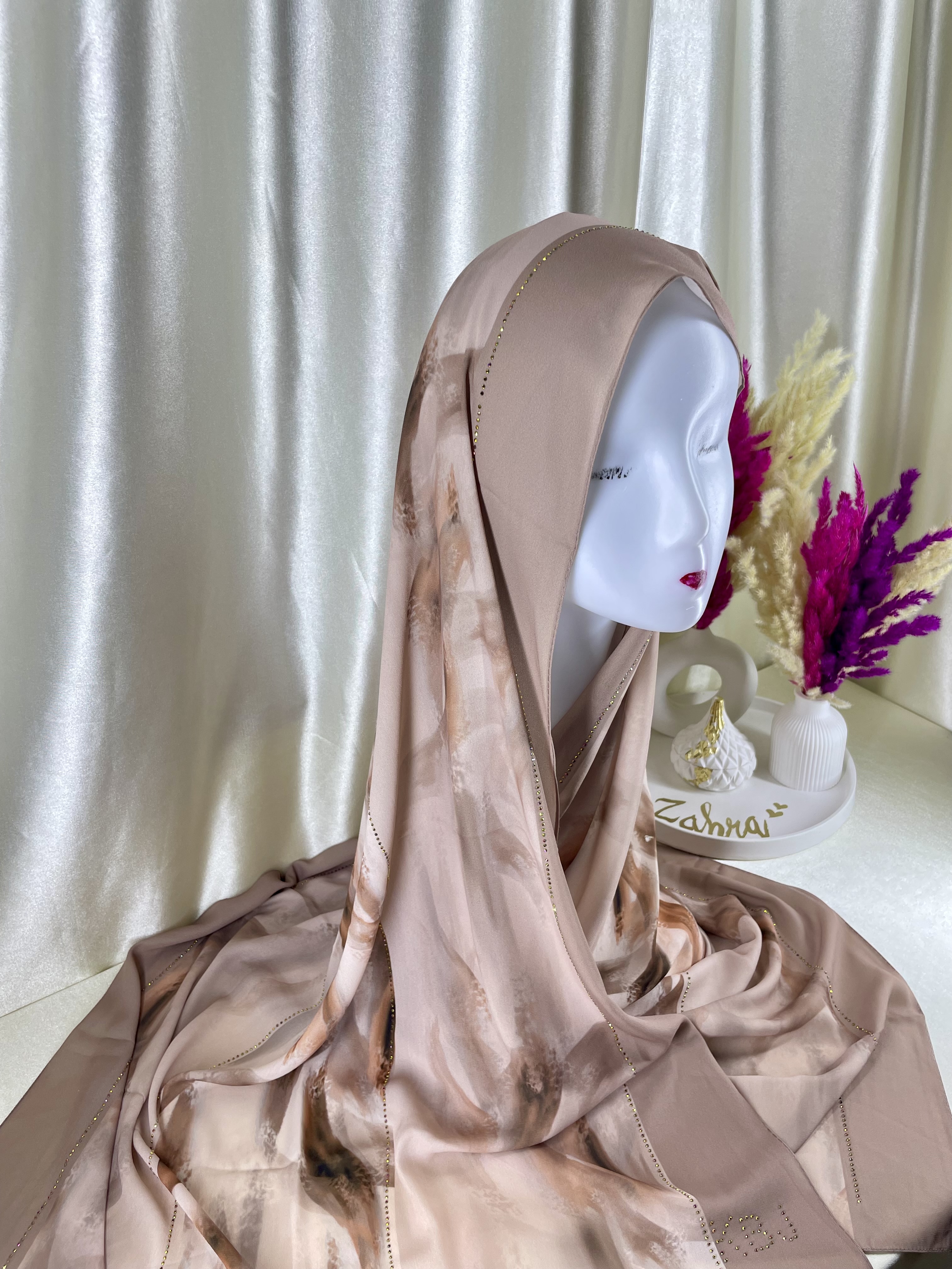 Châle demi crêpe de soie Beige clair