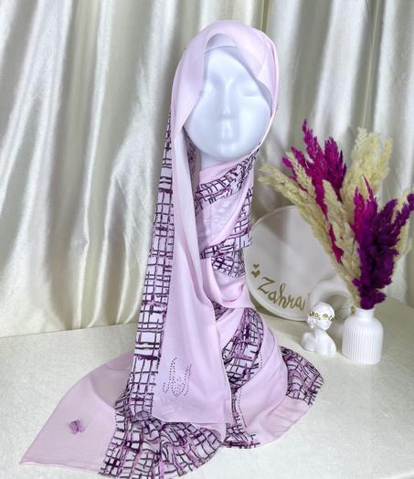 châle demi crêpe de soie baby pink