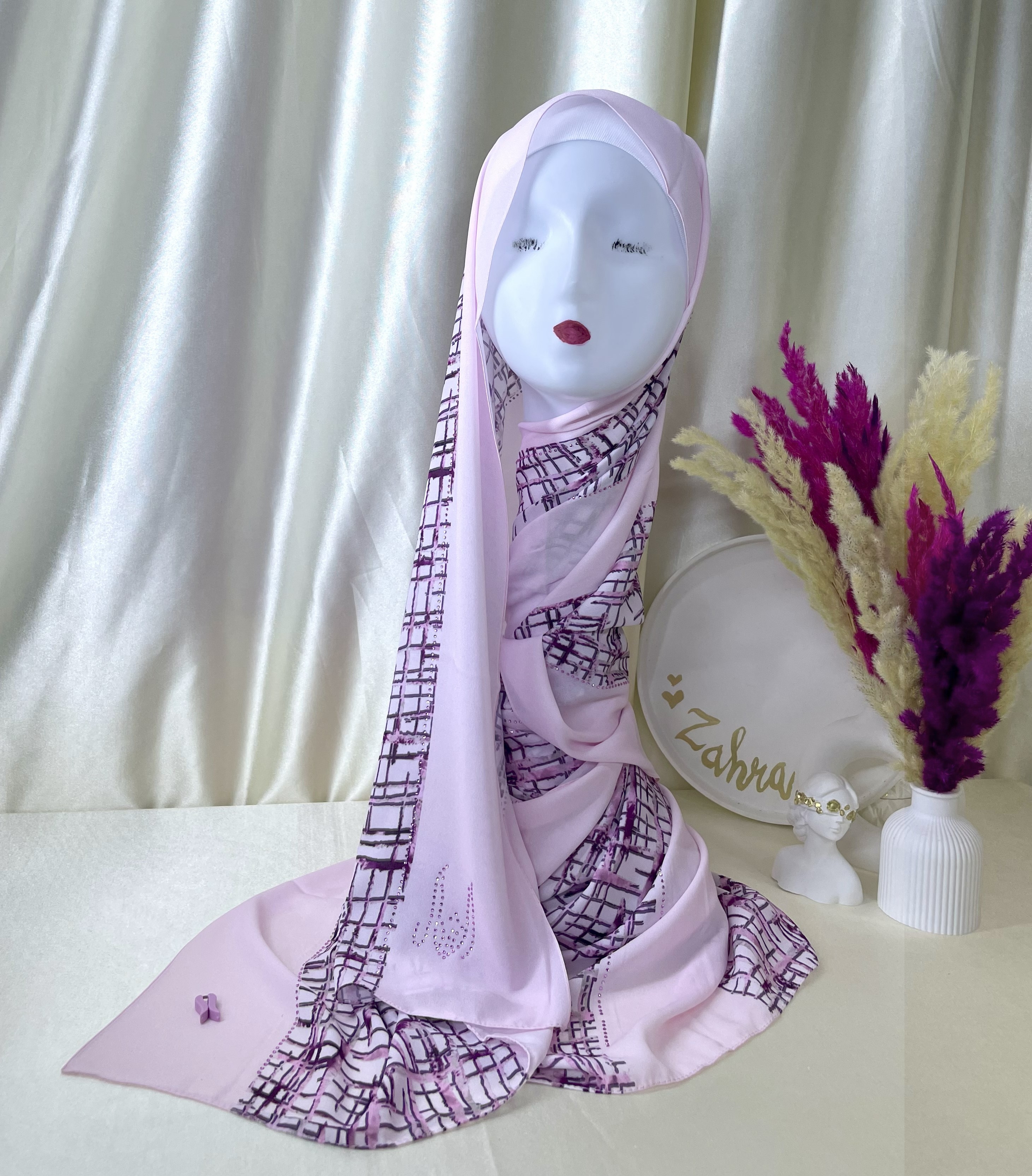 châle demi crêpe de soie baby pink