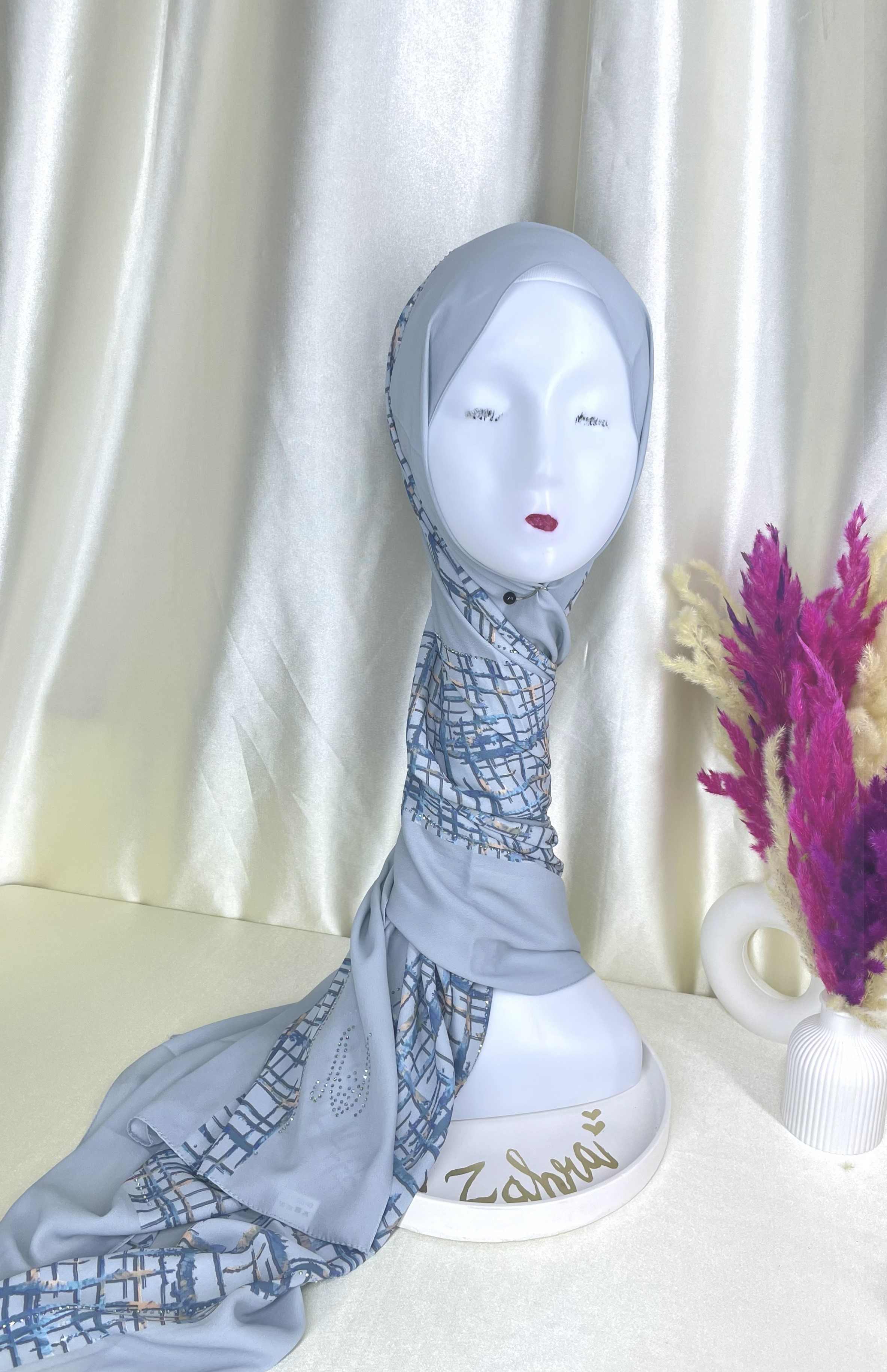 Châle demi crêpe de soie Bleu ciel