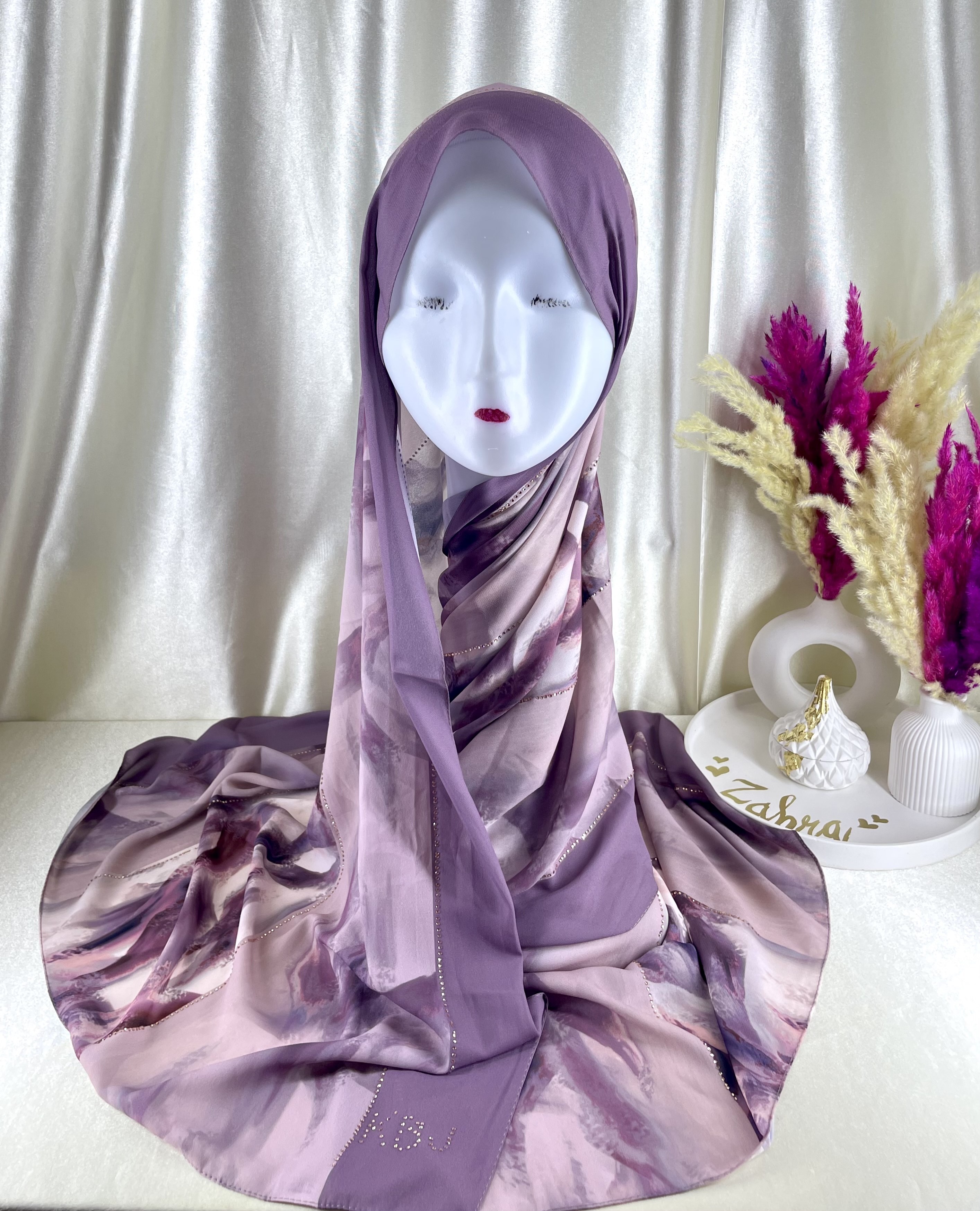 Châle demi crêpe de soie Violet clair