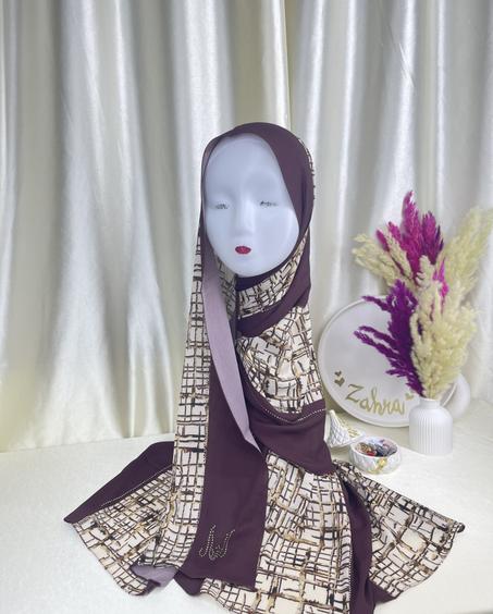 châle demi crêpe de soie Marron