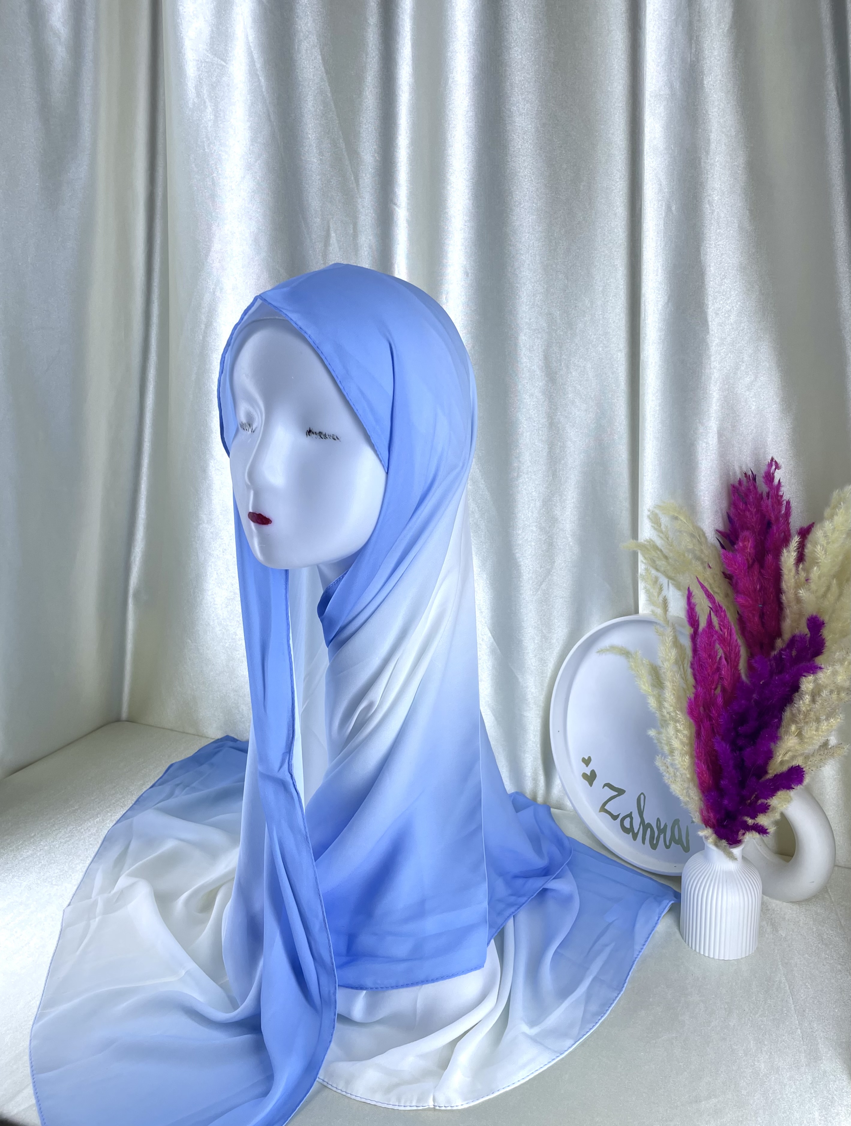 crêpe dégradé bleu ciel