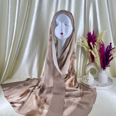 Châle demi crêpe de soie Beige clair