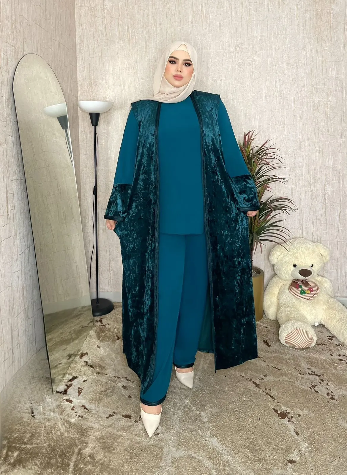 ELISSYA ™ Ensemble 3P Velours & Crêpe