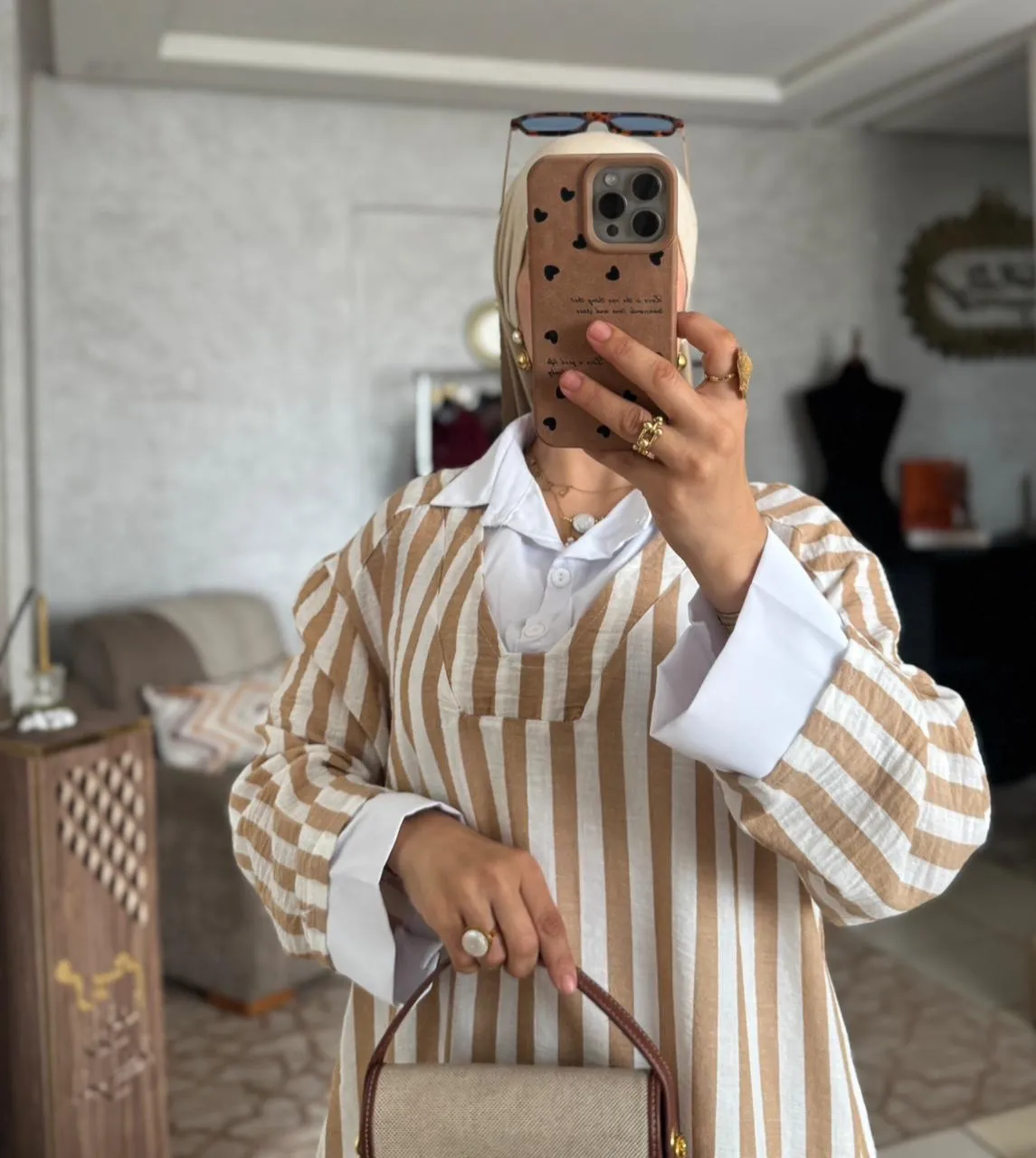 Robe col chemise rayée