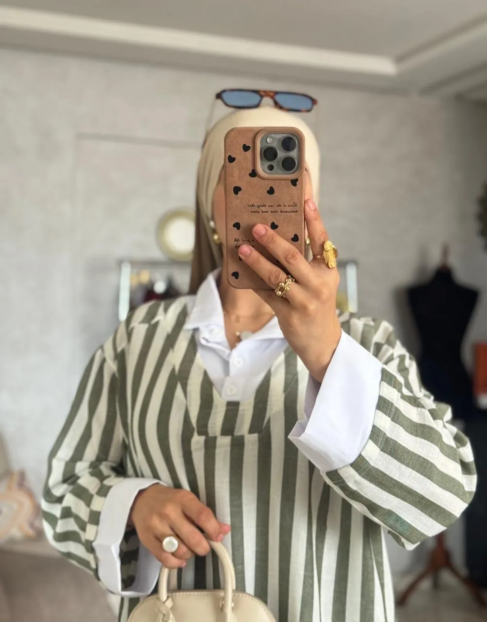 Robe col chemise rayée