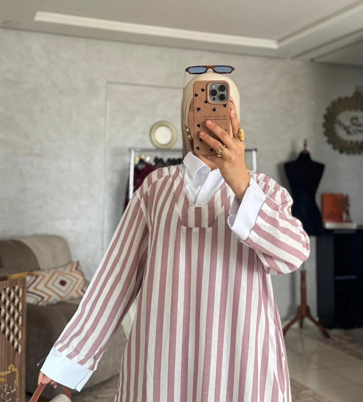 Robe col chemise rayée