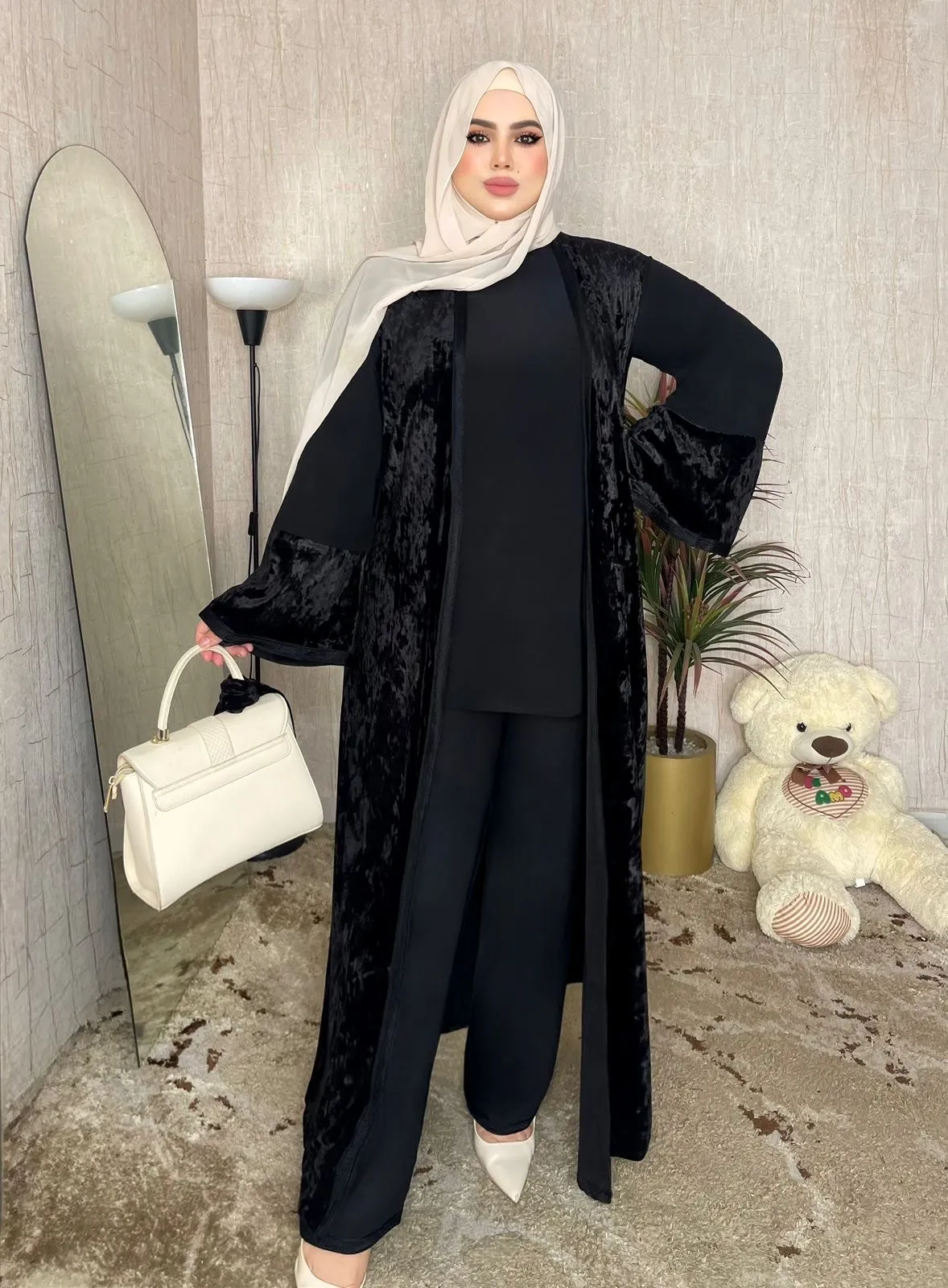 ELISSYA ™ Ensemble 3P Velours & Crêpe