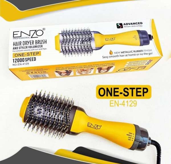 Hair Dryer Brush EN-4129 by ENZO  * مشط برأس سيراميك و أسنان مقاومة للحرارة العالية