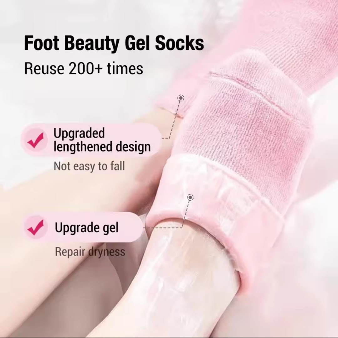 00044. Silicone Gel Moisturizing Socks for Foot Care * جوارب سيليكون بجل مرطبة للعناية بالقدمين