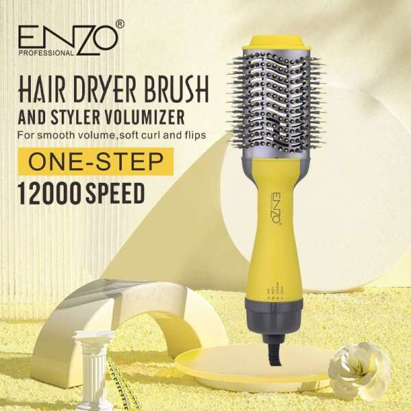 Hair Dryer Brush EN-4129 by ENZO  * مشط برأس سيراميك و أسنان مقاومة للحرارة العالية