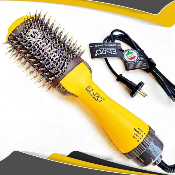 Hair Dryer Brush EN-4129 by ENZO  * مشط برأس سيراميك و أسنان مقاومة للحرارة العالية