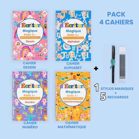 Aidez vos enfants à écrire en 14 jours / (Pack 4 Cahier+Cadeau🎁​)