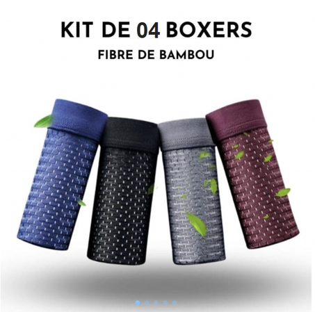 Kit 4 Boxers Slip - Culotte en Fibre de Bambou