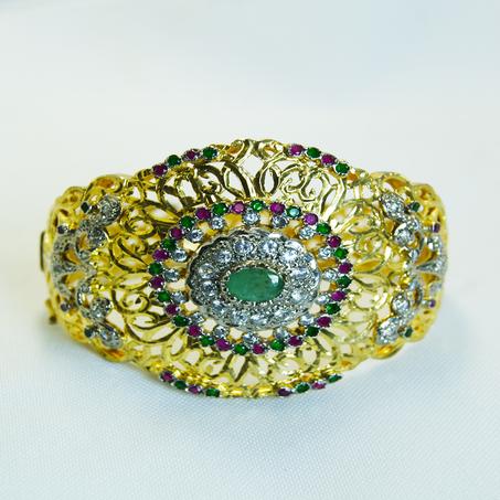 سوار بلدي فضي مغطى بالذهب الأصفر - 06