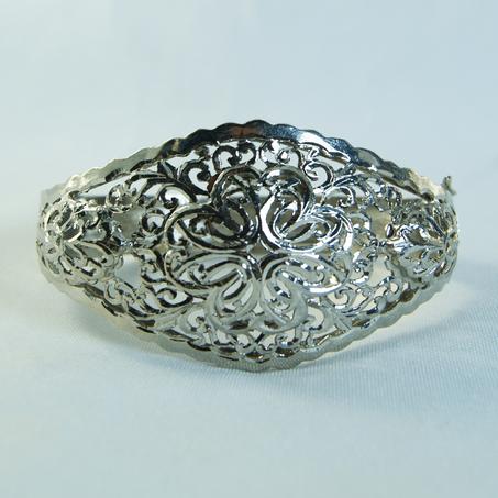 سوار بلدي فضي مغطى بالذهب الابيض -06