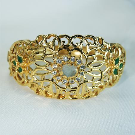 سوار بلدي من الفضة مغطى بالذهب الأصفر - 05