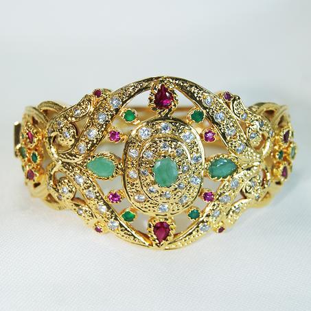 سوار بلدي فضي مغطى بالذهب الأصفر - 04