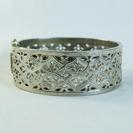 سوار بلدي فضي مغطى بالذهب الابيض -08