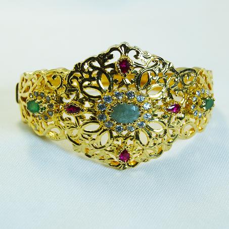 سوار بلدي فضي مغطى بالذهب الأصفر - 08