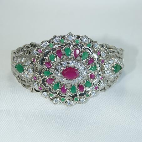 سوار بلدي من الفضة مغطى بالذهب الأبيض- 03