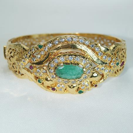 سوار بلدي من الفضة مغطى بالذهب الأصفر - 03