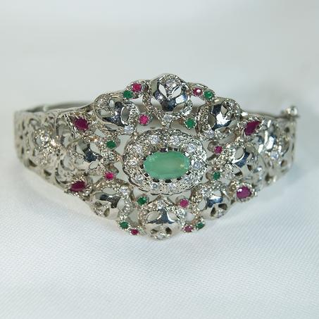 سوار بلدي مغطى بالذهب الابيض -01