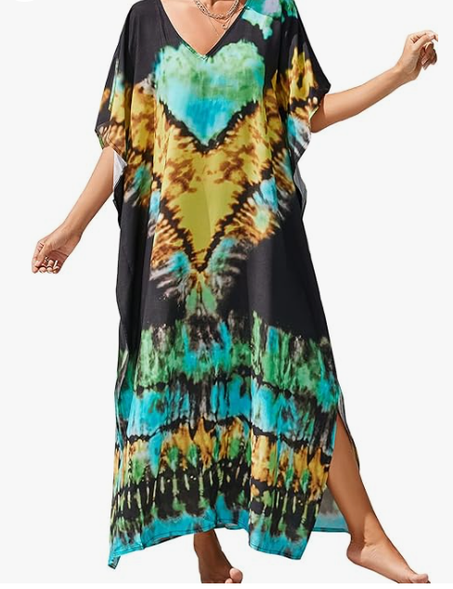 فستان ساكاس كاتيا النسائي /  قفطان طويل مغطى ملابس صالة