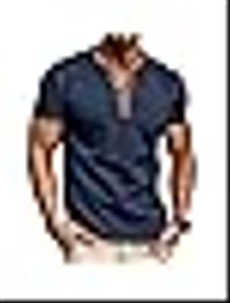 تيشيرت هينلي أساسي خفيف من القطن بأكمام قصيرة وأزرار كلاسيكية بتصميم كاجوال سادة مناسب للصيف للرجال ستيكسيفيث