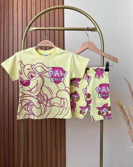 طقم للبنات موضة الربيع و الصيف PAW JAUNE