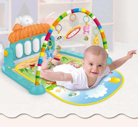 Tapis Piano Éveil Musical 3 en 1 Vert – Mon Bébé