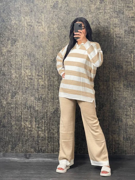 انسومبل  خيط قطن مخطط