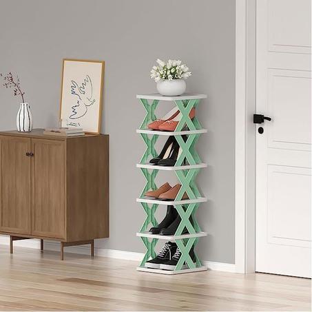 🟢 منظم أحذية عملي بسبع  مستويات – تصميم ذكي ومرن