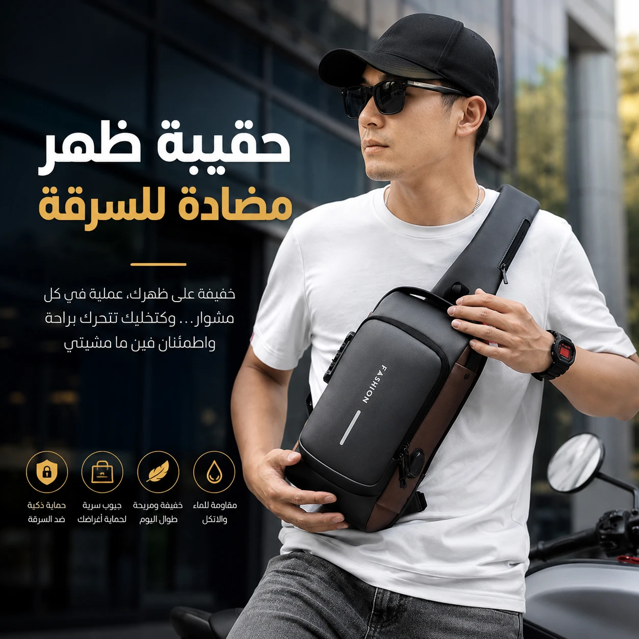 حقيبة ظهر مضادة للسرقة