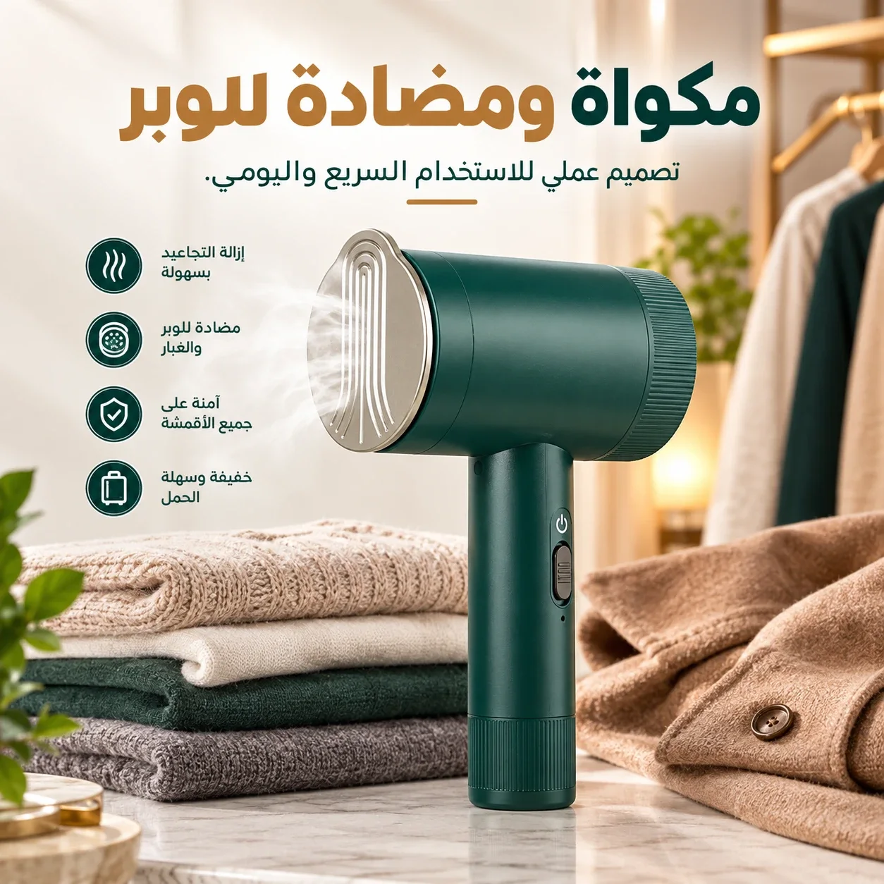 مكواة ومضادة للوبر 2 في 1